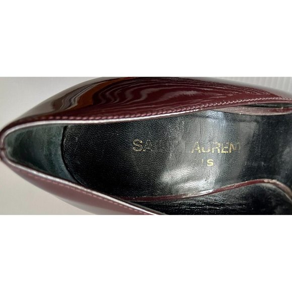 Saint Laurent Burgundy Patent Leather Pump Heels, Size 37 (IT), 7 (US) - Picture 11 of 11